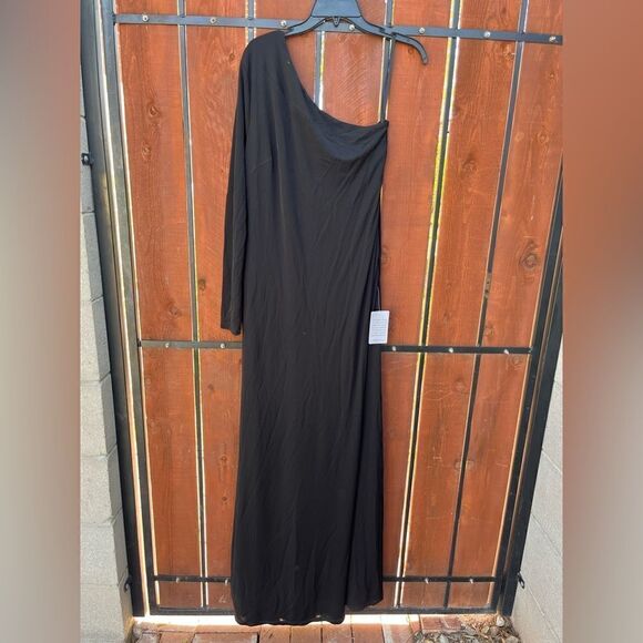 Halston Jade Jersey Gown Black Size 14 - Picture 2 of 11